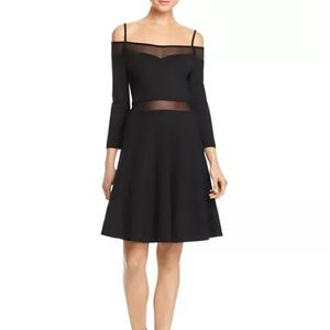 NWT French Connection Off the Shoulder Black Mesh Dress